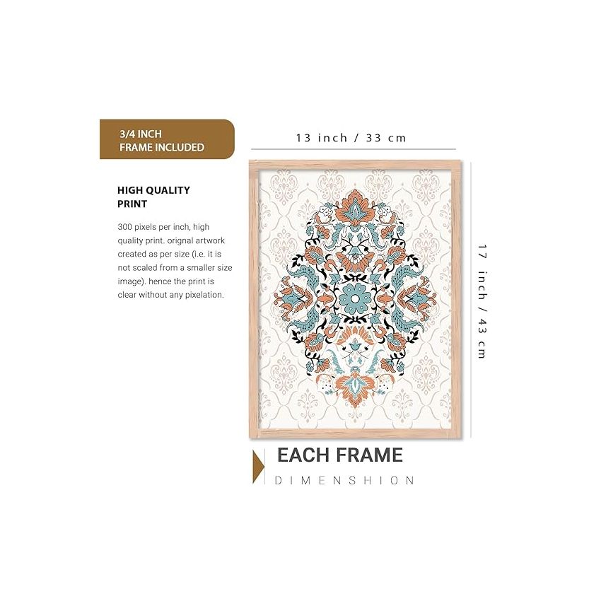 kotart - Traditional Set Of 6 (Art 5, (13X17 inch), Framed)