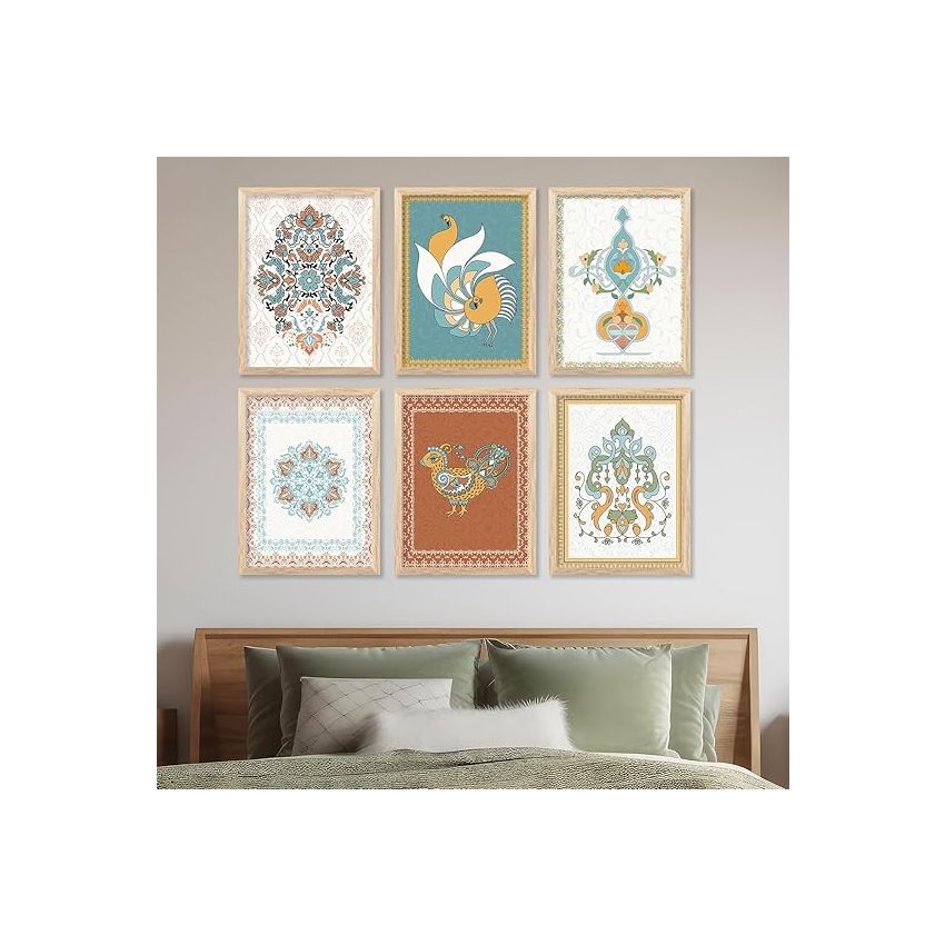 kotart - Traditional Set Of 6 (Art 5, (13X17 inch), Framed)