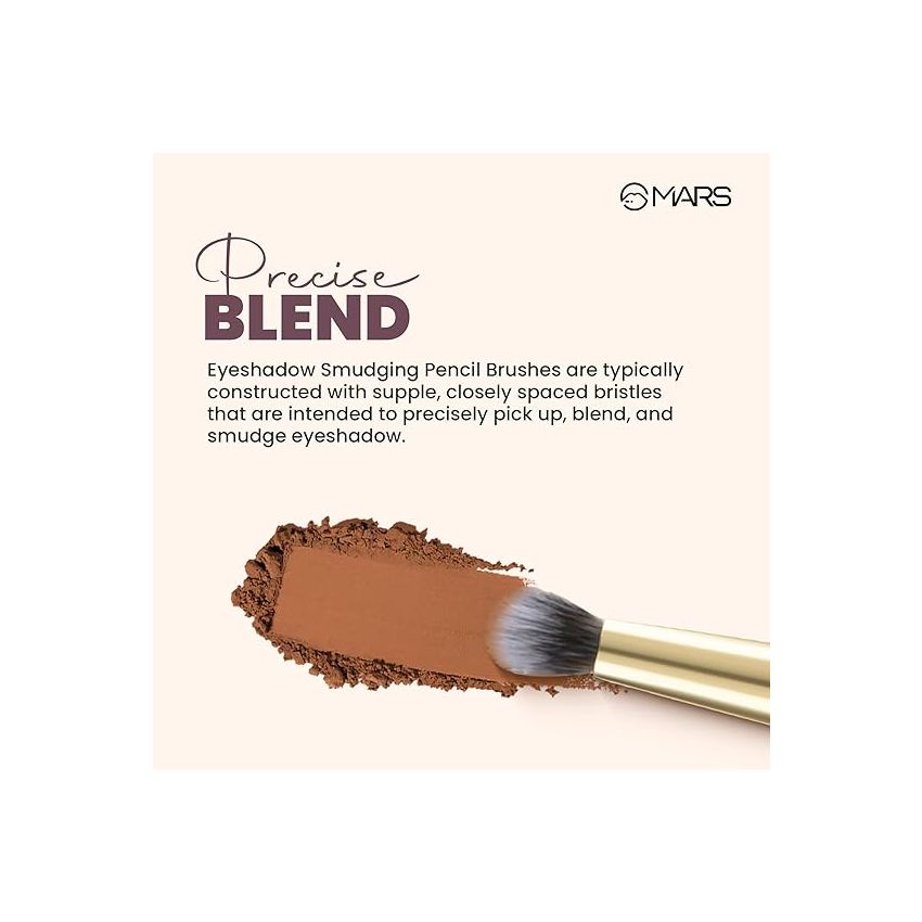 MARS Artist's Arsenal Professional Small Blending Eyeshadow Makeup Brush | Feather Soft Touch | Precise Synthetic Bristle | Perfect for Eyeshadow | Luxe Packaging Makeup Brush (Golden)
