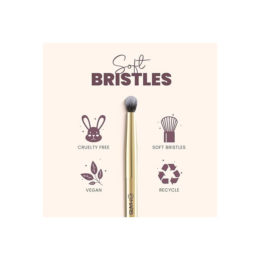 MARS Artist's Arsenal Professional Small Blending Eyeshadow Makeup Brush | Feather Soft Touch | Precise Synthetic Bristle | Perfect for Eyeshadow | Luxe Packaging Makeup Brush (Golden)
