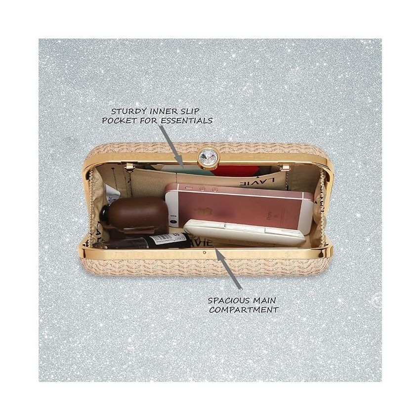 Lavie Women's Sparkle Framed Clucth | Ladies Purse Handbag