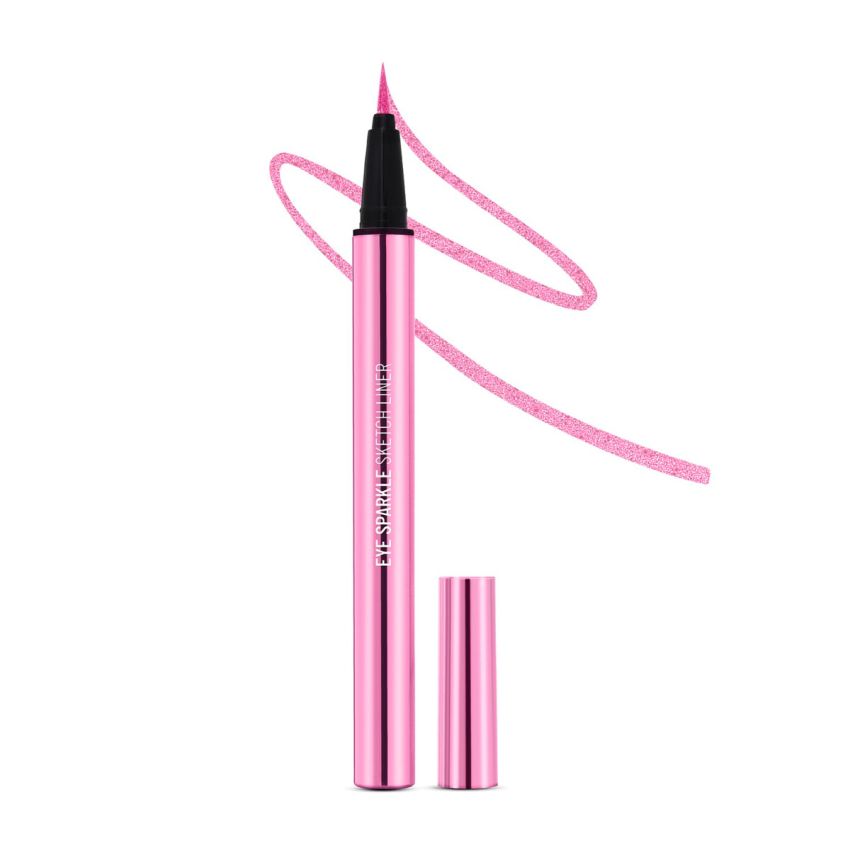 SWISS BEAUTY Pencil Eye Sparkle Sketch Eye Liner | Smudge-Proof, Waterproof Eye Makeup With Glittery Effect | Precision Application| Quick Dry | Shade- Glamour Pink,0.6G
