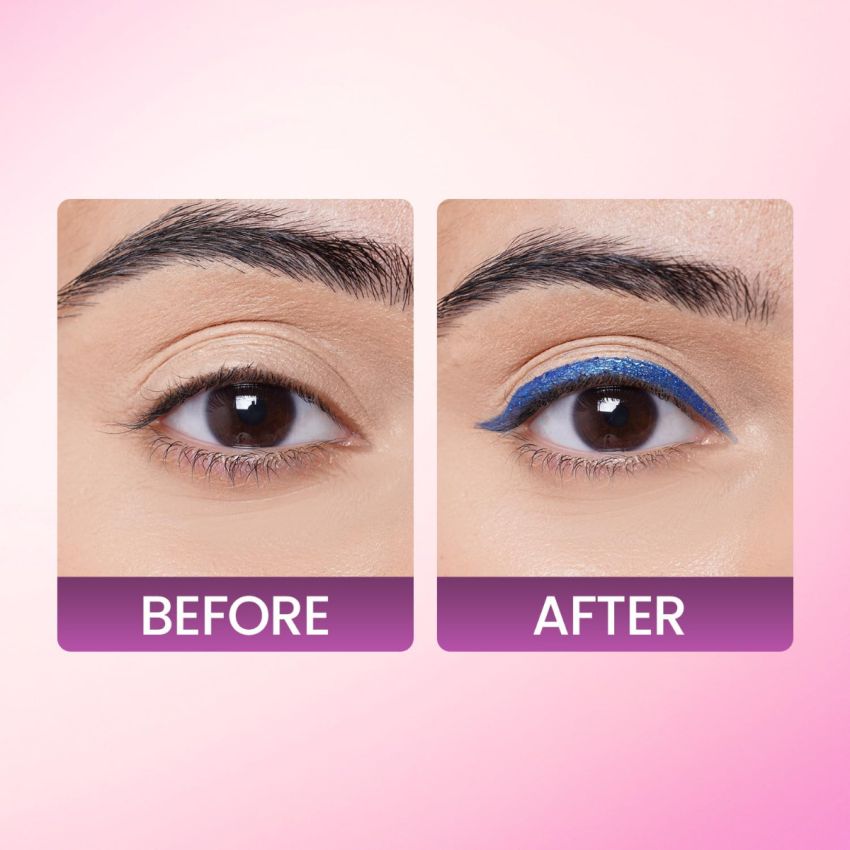 SWISS BEAUTY Pencil Eye Sparkle Sketch Eye Liner | Smudge-Proof, Waterproof Eye Makeup With Glittery Effect | Precision Application| Quick Dry | Shade- Magic Blue,0.6G