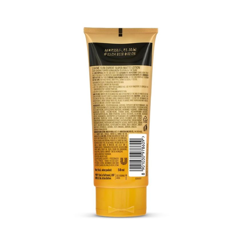 Lakme Sun Expert SPF 50 Ultra Matte Lotion, 100 ml