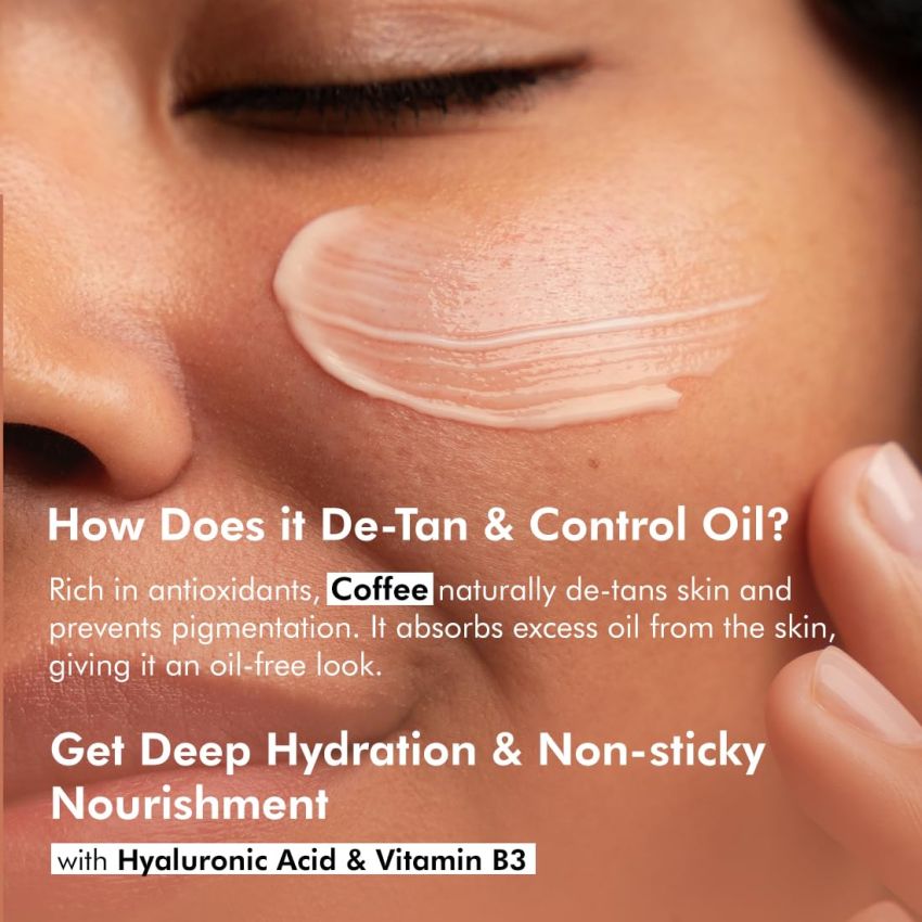 mCaffeine Matte Sunscreen SPF 50 for Men & Women | Lightweight, Water Resistant, Zero White Cast | Sun Protect, Prevents Tan & Repairs UV Damage - 50ml