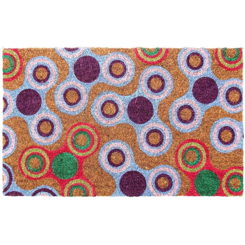 Onlymat Natural Coir Fidget Spinner Design Printed Doormat