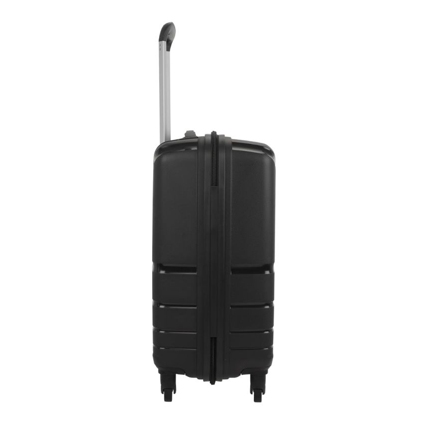 American Tourister Upland Spinner 55 Cms Polypropylene Hardsided Small Cabin Luggage|Speed_Wheel 8 Wheel Suitcase|Trolley Bag, Black, 24.5 Centimeters