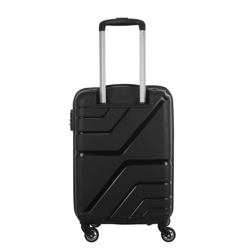 American Tourister Upland Spinner 55 Cms Polypropylene Hardsided Small Cabin Luggage|Speed_Wheel 8 Wheel Suitcase|Trolley Bag, Black, 24.5 Centimeters