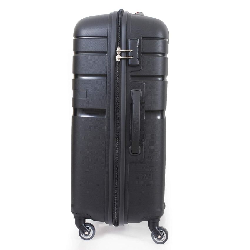 American Tourister 68Cm Medium Polypropylene Hard-Sided 4 Wheel Spinner Carry-On Luggage (Black)