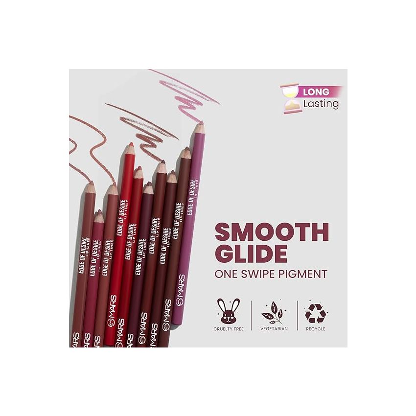 MARS Matte Lip Liner | One Swipe Smooth Application | Long Lasting Lip Pencil | (1.4gm) (19-BERRY SPLASH)