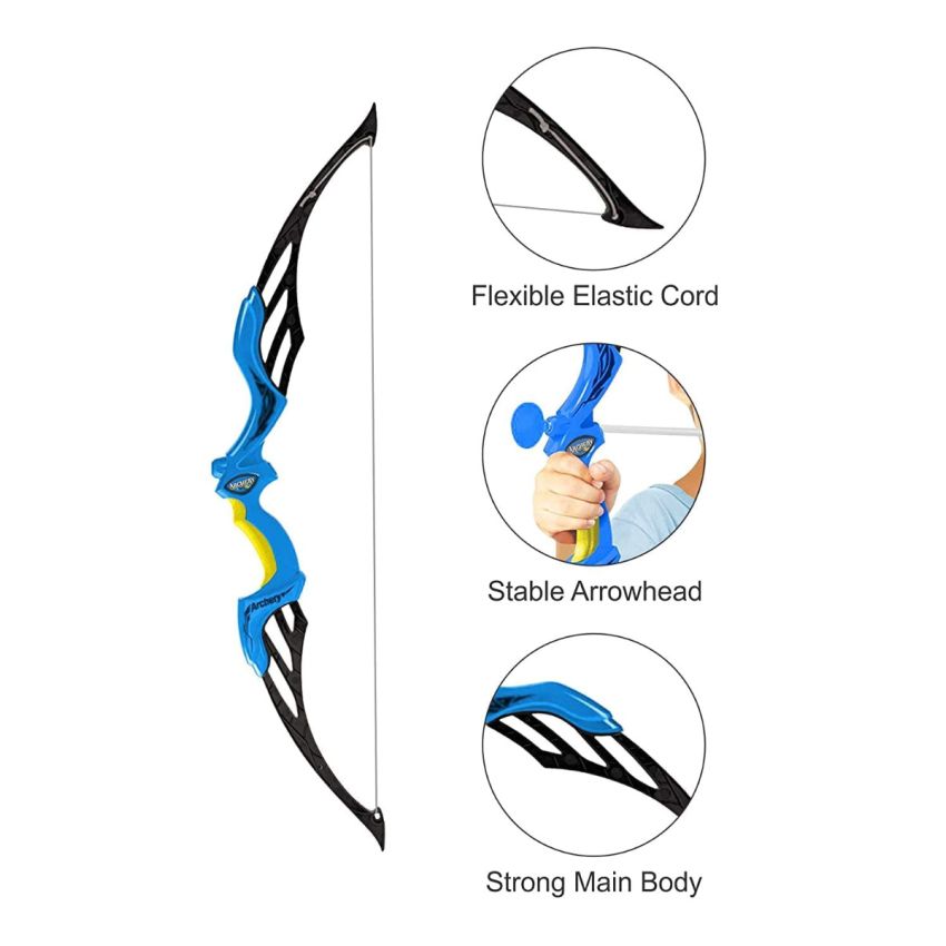 Cable World Sports Super Archery Bow and Arrow Set with Dart Target Board, Colourful with 3 Suction Cup Tip Arrows