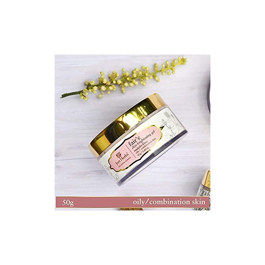 Just Herbs Organic Skin Brightening Moisturizer Night Gel for oily skin, Dark Spots & Blemish Remover For Men & Women