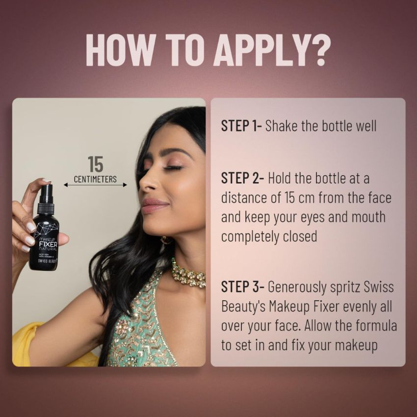 Swiss Beauty Natural Makeup Fixer | Natural Dewy Finish | With Vitamin E and Aloe Vera | Long-Lasting | Hydrating & Refreshing Setting Spray | 70 ml