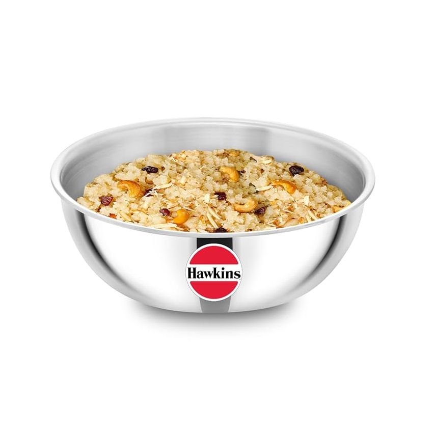 Hawkins 1.5 Litre Metro Kadhai, Triply Stainless Steel Induction Tasla, Silver (SSTA15)