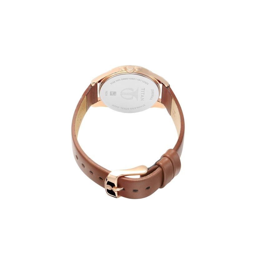 Titan Quartz Analog with Day and Date Silver Dial Leather Strap Watch for Couple-NS17742565WL01P/NT17742565WL01