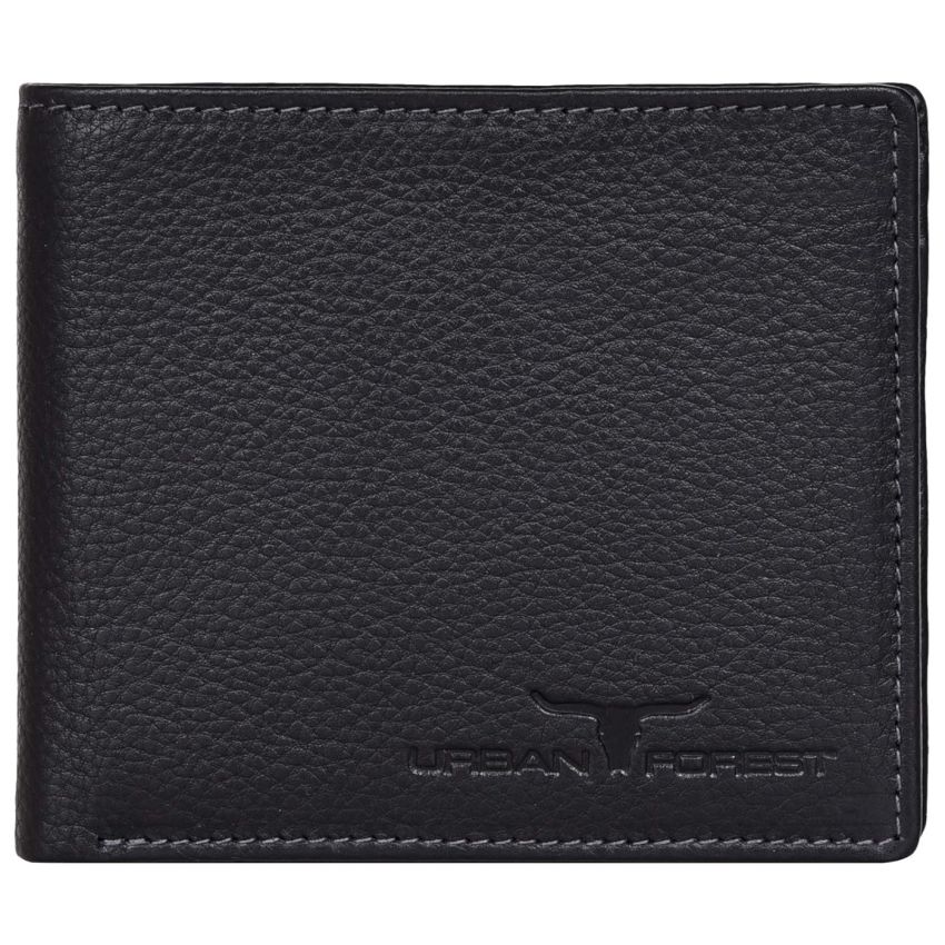 URBAN FOREST Stannis Black Leather Wallet & Black Casual Belt Combo Gift Set for Men