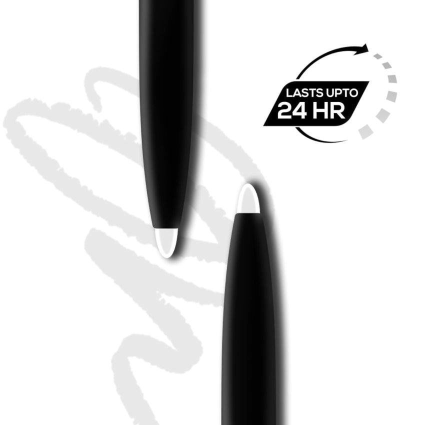 RENEE Kajal Pen with Sharpener - Stark White 0.35gm 24 Hrs Stay Long Lasting Kohl Pencil, Matte Finish, Rich Color Payoff, Smudge & Water Proof with One Swipe Application Formula
