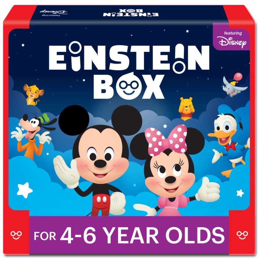 Einstein Box Featuring Disney for 4-5-6 Year Old Boys/Girls | Disney Gift Toys for Kids | Learning and Educational Toys, Games and Books | STEM Toys |