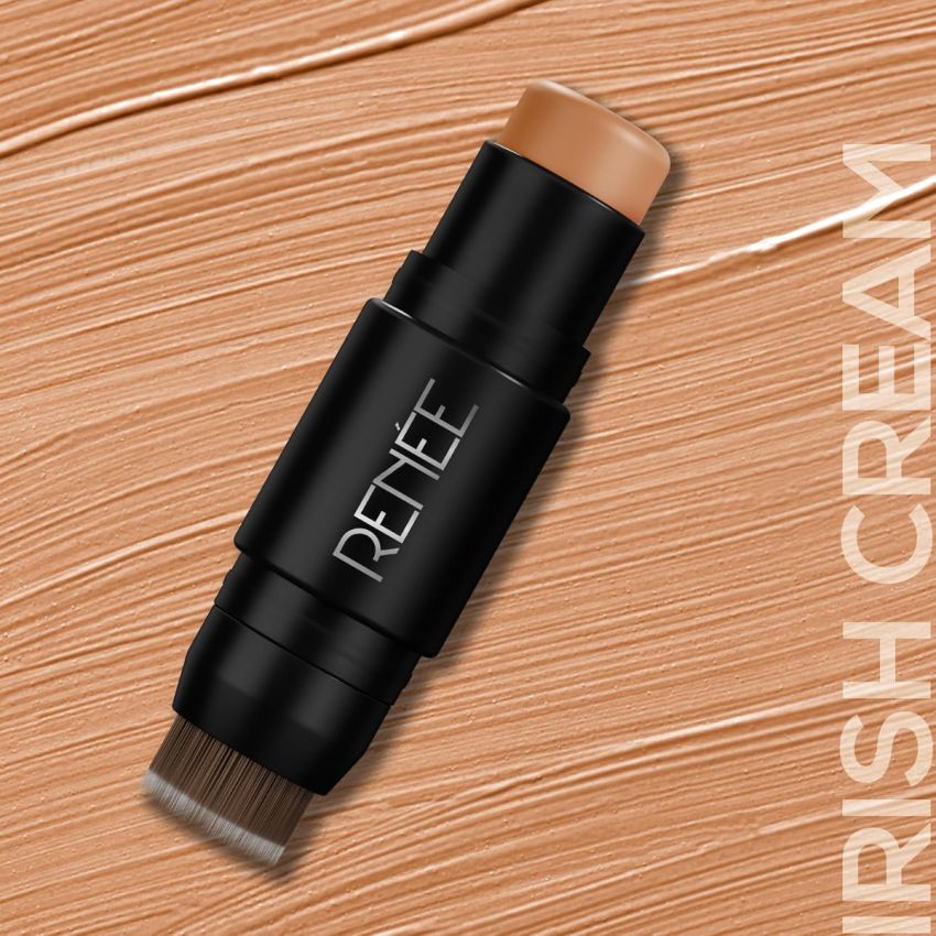 RENEE Face Base Foundation Stick - Irish Cream, 8gm| Enriched with White Clay, Weightless, Long-lasting, Velvet Matte Finish formula Provides Full Coverage