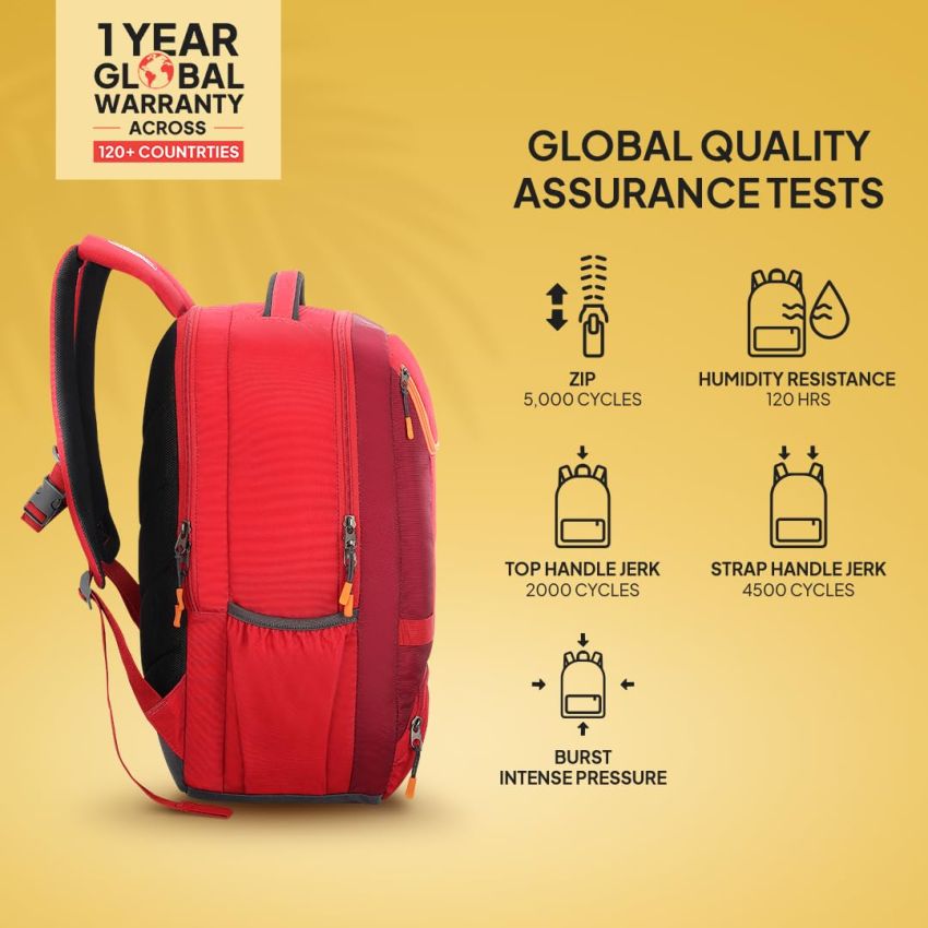 American Tourister Bowie The Outdoor Backpack With A 17 Inch Laptop Compartment, 35 L Capacity, External Bottle Holder, And A Shoe Compartment For Men And Women In A Striking Rust Color, Brown