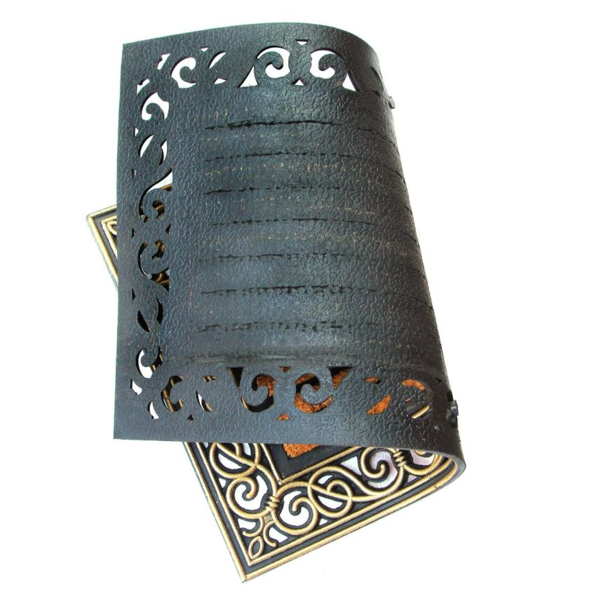 Onlymat Striped Natural Coir Rubber & Beige Doormat with Decorative Designed Border Long-Lasting, Heavy Duty, Large & Thick Entryway Rug for Indoor & Covered Door Entrances (75cm x 45cm, Rectangular)