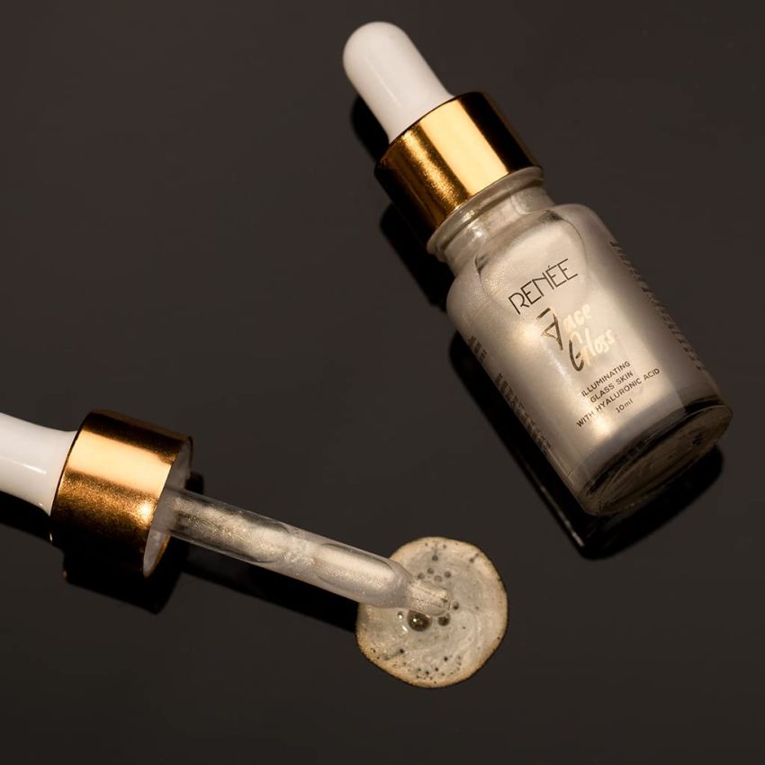 RENEE Face Gloss For Glass Like Skin - Instant Illumination, Radiant Glow, Pore Tightening, Nourishes Skin - Hydrating & Lightweight Moisturizing Glowing Makeup Base With Hyaluronic Acid - Rose Gold