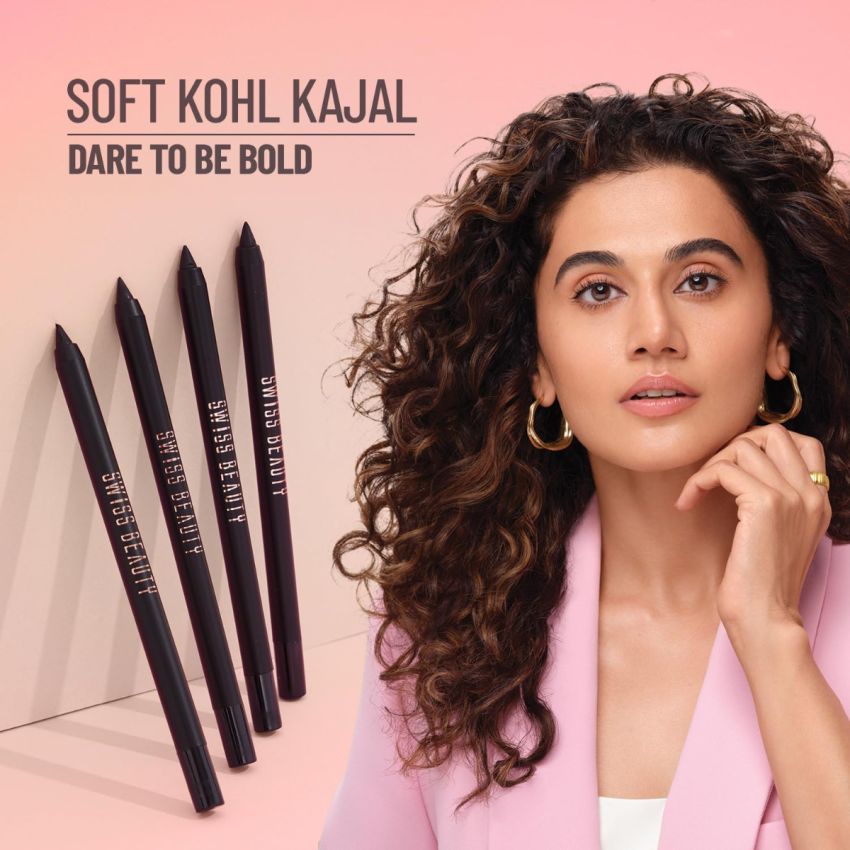 Swiss Beauty Soft Kohl Kajal | Waterproof & Smudge-Proof | Long-Lasting | One Stroke Application | 5gm