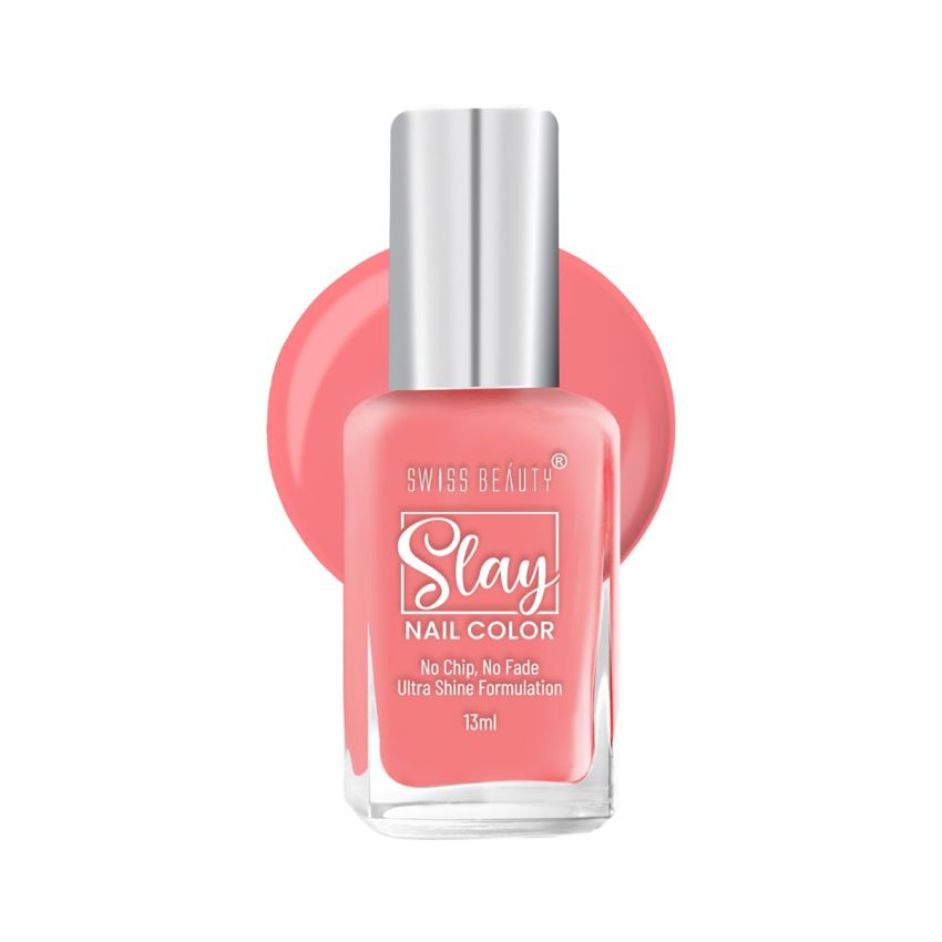 Swiss Beauty Slay Nail Color | Glossy Finish, Long Lasting Nail Paint| Chip resistant, Quick drying Nail Polish | Shade- Sunset, 25Ml