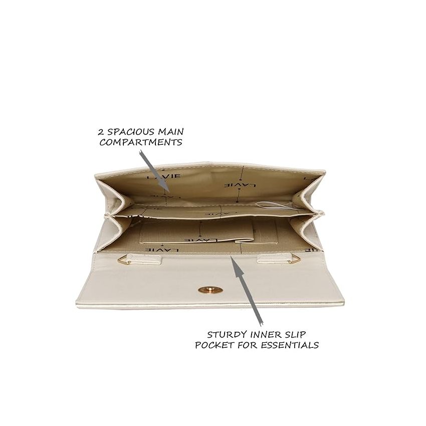 Lavie Women's Small Framed Foldover Clutch | Detachable Chain Sling Strap | Ladies Purse Wallet