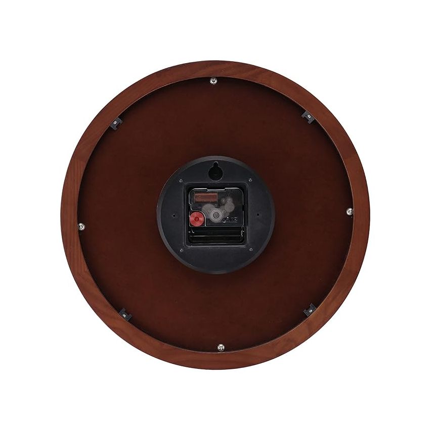 Titan Wood Classic White Dial Brown Color Silent Sweep Technology Analog Clock, 31.5 X31.5 Cm (Medium)