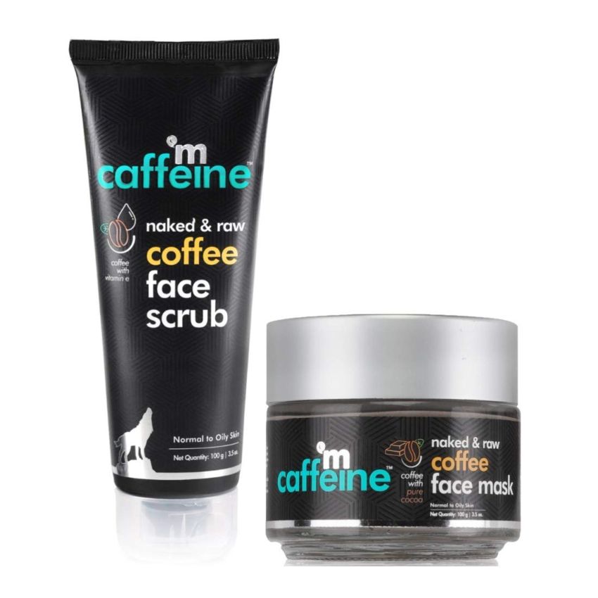mCaffeine Tan Removal Kit with Face Scrub & Face Mask | Sunday Routine For Face Clean - Up | For Men & Women | Combo for All Skin Types | Pack of 2