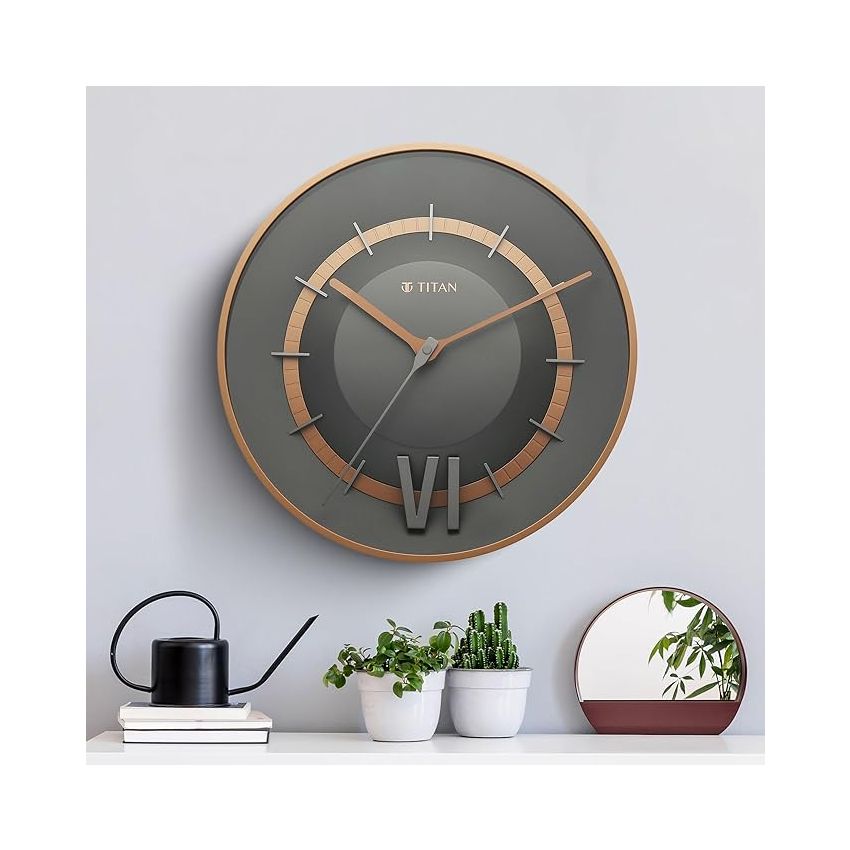 Titan Taper Series Wall Clock - Silver - W0087Pa03 - Analog, 32 Cm