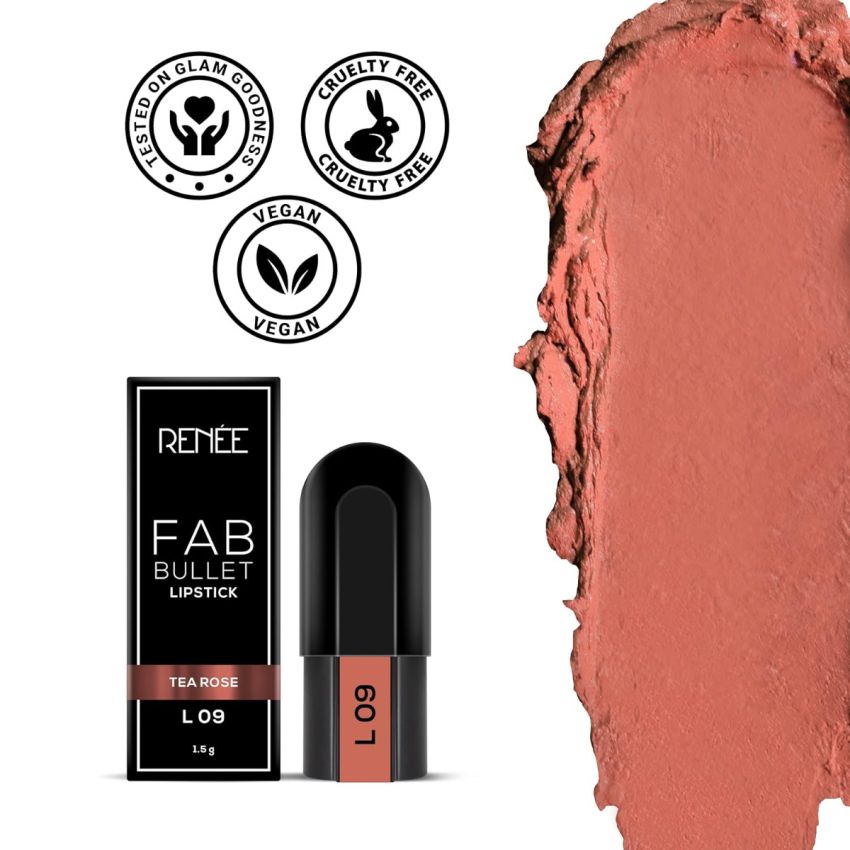 RENEE Fab 5 Refill Bullet Matte Lipstick, L 09 Tea Rose 1.5gm