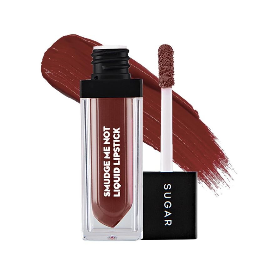 SUGAR Cosmetics - Smudge Me Not - Liquid Lipstick - 14 Teak Mystique (Warm Brown) - 4.5 ml - Ultra Matte Liquid Lipstick, Transferproof and Waterproof, Lasts Up to 12 hours