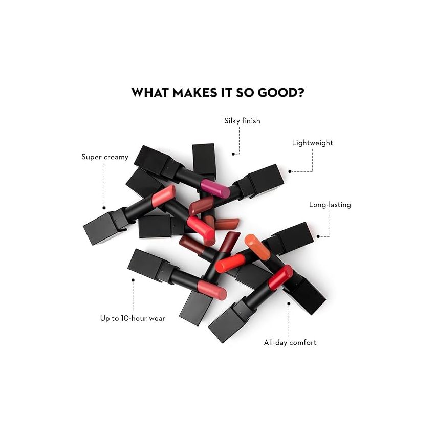 SUGAR Cosmetics Nothing Else Matter Longwear Matte Lipstick | Lasts Up To 8+ Hours| 100% Vegan | 3.2gm - 12 Teak Over (Purple Brown, Brown Burgundy)