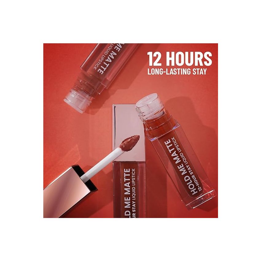 Swiss Beauty Hold Me Matte Liquid Lipstick | 12 Hours Stay | Non-Transfer Lipstick | Waterproof Lipstick with Intense Hydration| Shade - Tempting Pink, 4.5ml