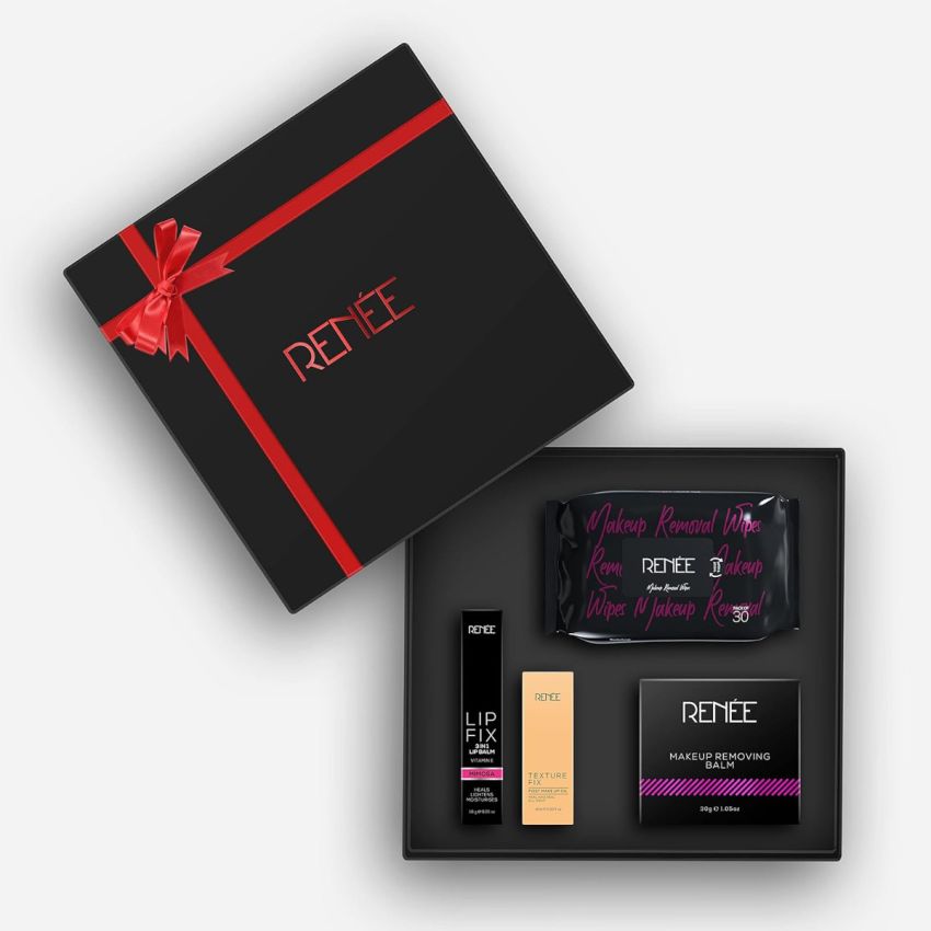 RENEE Makeup Aftercare Makeup Kit Combo| Includes Texture Fix Oil, Lip Balm, Makeup Removing Wipes & Balm| Best Gifts For Girlfriend, Wife, Women, Girls
