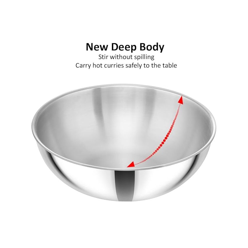 Hawkins Kitchen Gift Pack 2024, Set of 1.5 Litre, 2 Litre and 2.5 Litre Triply Stainless Steel Metro Kadhai, Tasla, Kadai, Silver (24STGP)