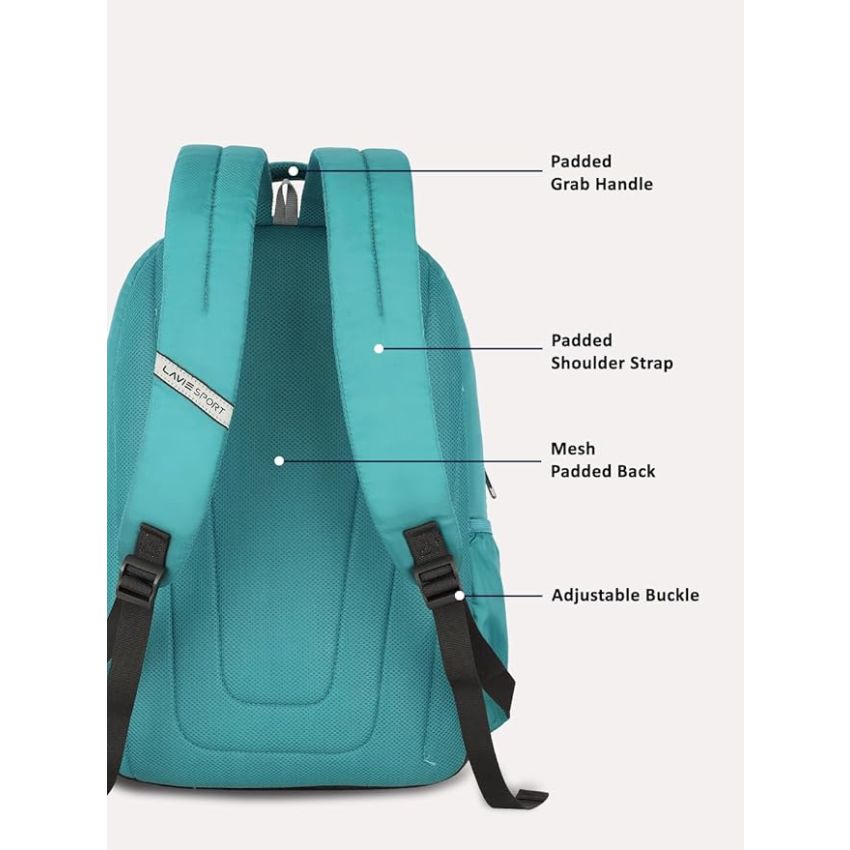 Lavie Sport 49cm Astro Anti-Theft 36 Litres Casual Backpack with Padded Laptop Sleeve | Business Bag for Men & Women | Durable Office Bag | Upto 15.6