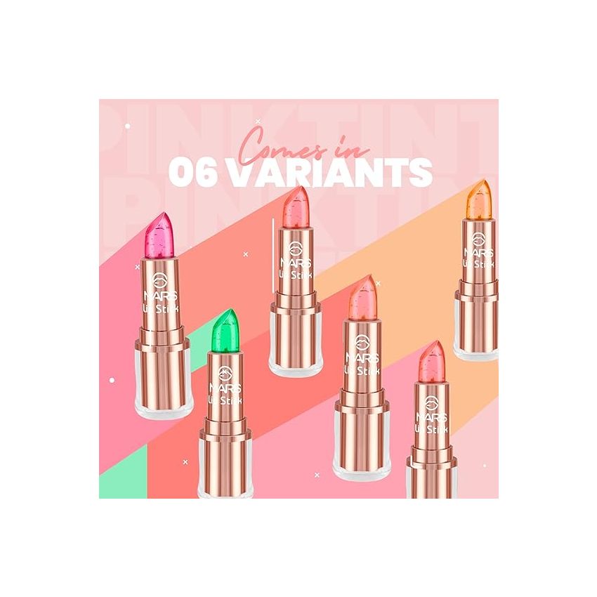 MARS Colour Changing Tinted Balm Glossy Lipstick | Hydrating & Moisturising Lip Balm For Women (3.6 G) (01-Peach)
