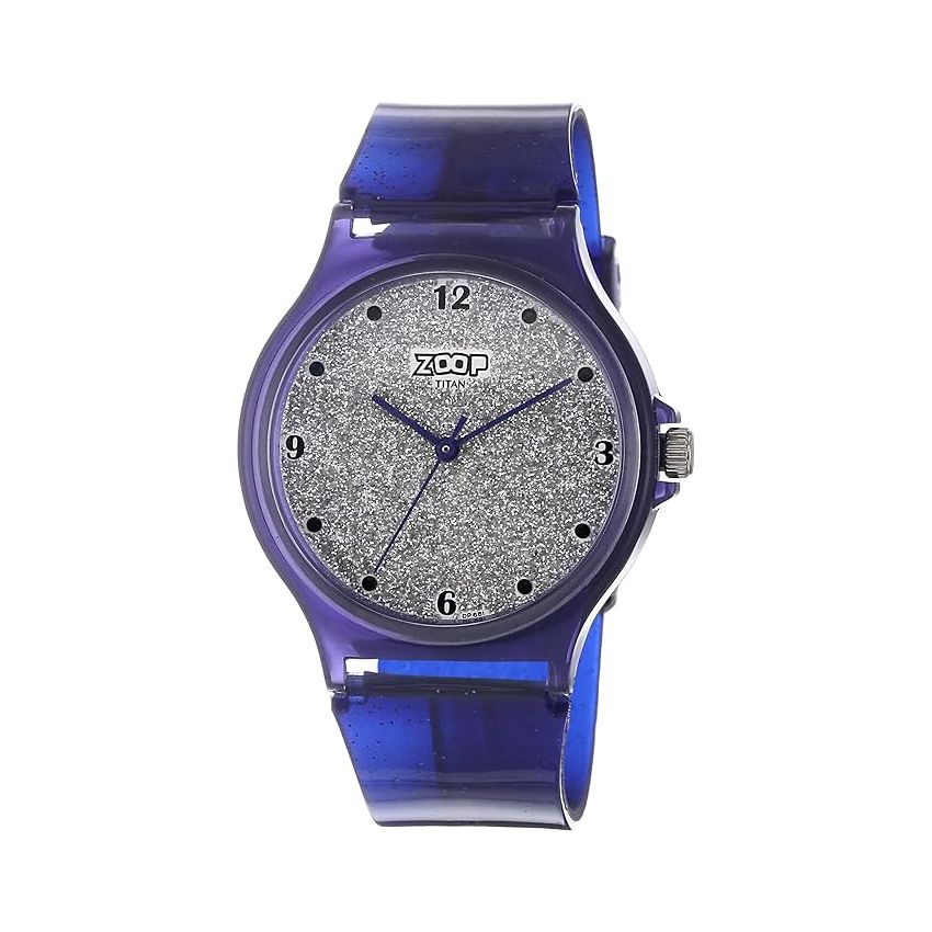Zoop by Titan Glitter Quartz Analog Grey Dial Polyurethane Strap Watch for Kids-26030PP04W