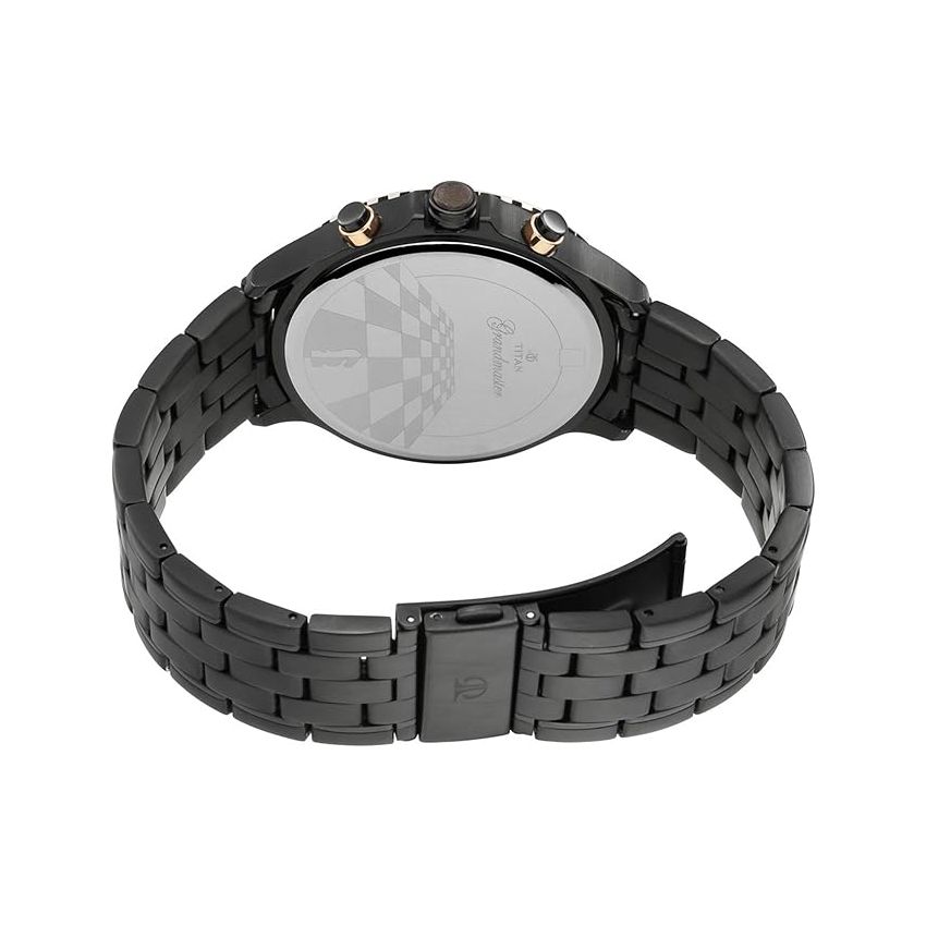Titan Regalia Grandmaster Black Dial Quartz Multifunction Metal Strap watch for Men-NS1787KM02/NT1787KM02