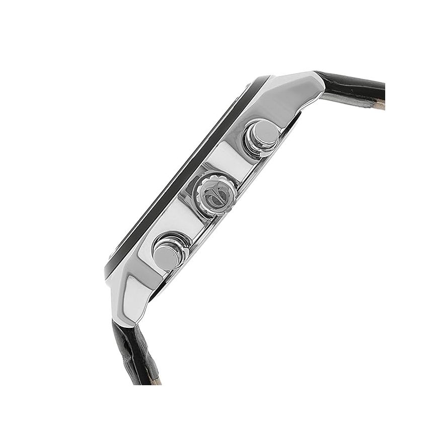 Titan Men's Midnight Precision: Multifunction Blue Dial with Classic Leather Strap Watch-NS1733KL01