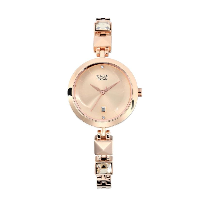 Titan Raga Viva Rose Gold Dial Analog Metal Strap watch for Women-NS2606WM01/NT2606WM01