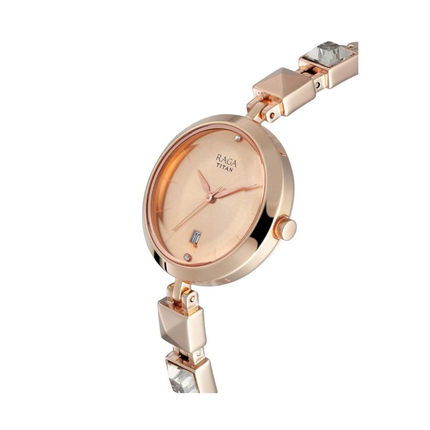 Titan Raga Viva Rose Gold Dial Analog Metal Strap watch for Women-NS2606WM01/NT2606WM01