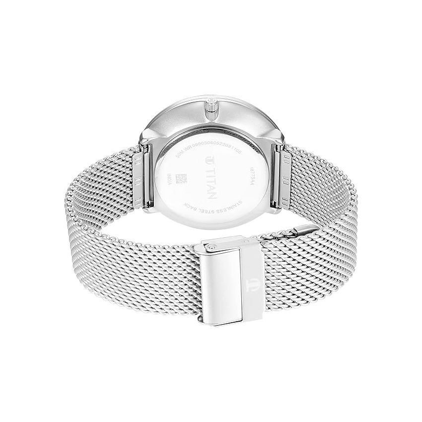 Titan Slim Quartz Multifunction Black Dial Stainless Steel Strap Watch for Men-NR1877SM01