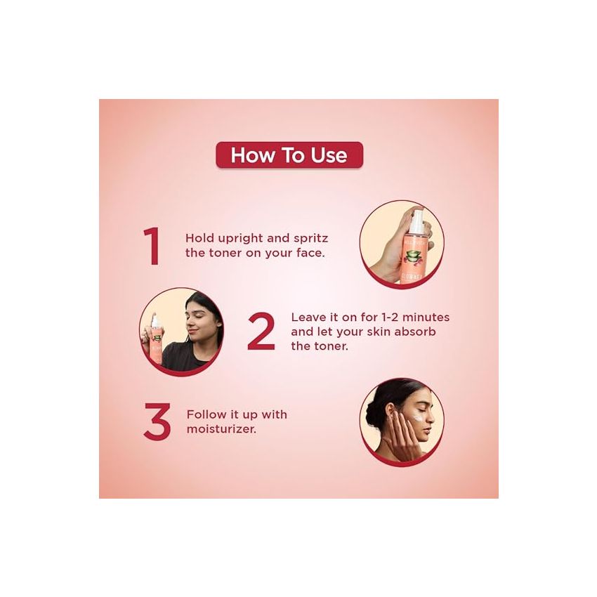 Bella Vita Organic Glowner Face Toner, Alcohol free, Rose Water 200ml Pore Minimizing Tightening Natural Toner Spray for Glowing Skin - All Skin Types