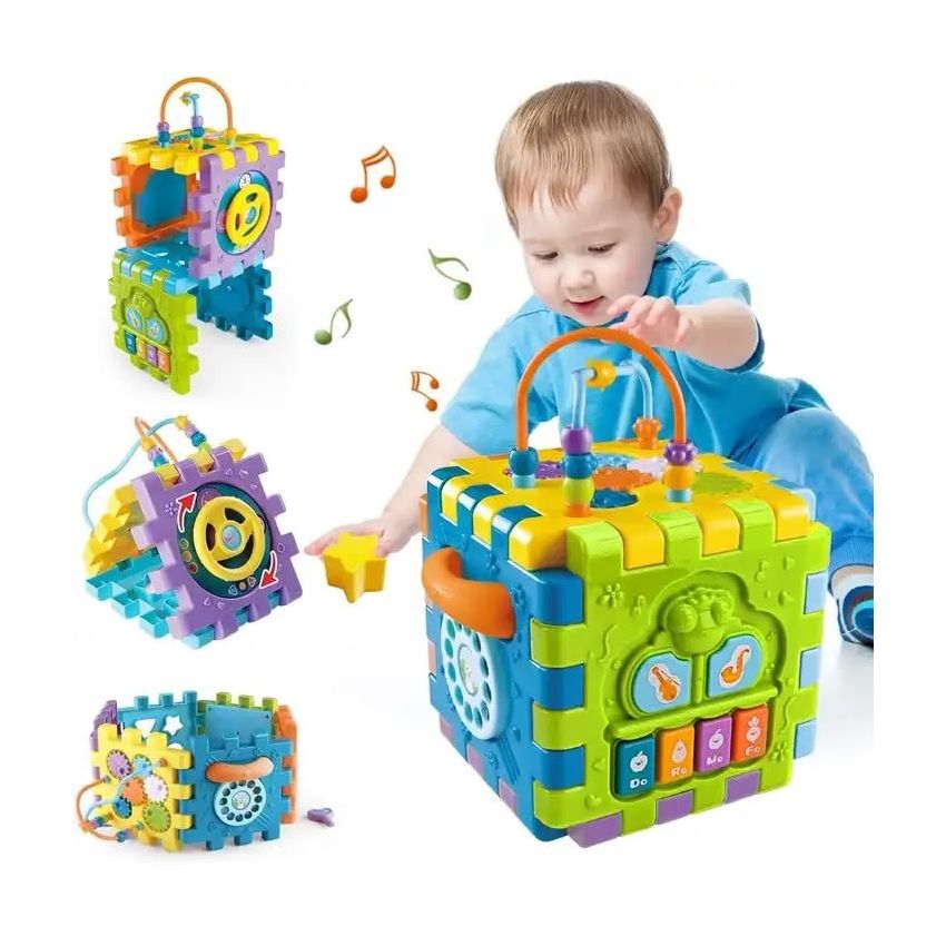 Cable World® 6-in-1 Activity Cube Learning Activity Play Cube Intelligence Learning Educational Activity Cube Game Multi Purpose Educational Toys for Kids