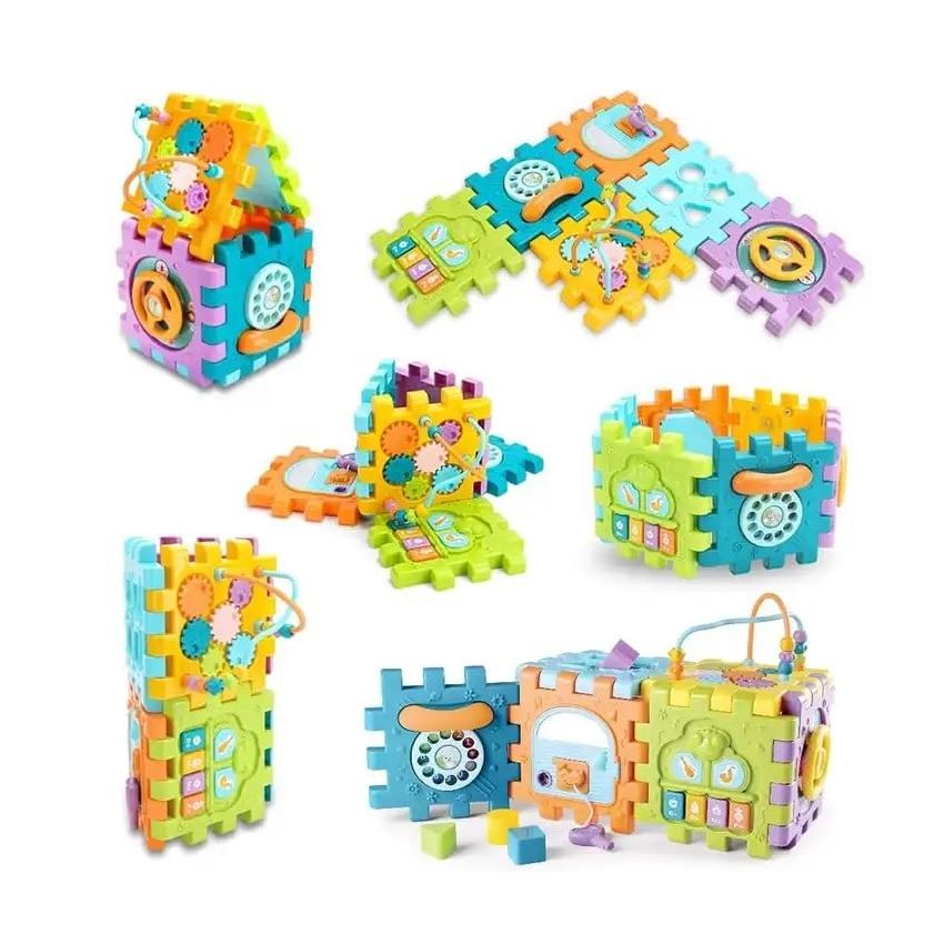Cable World® 6-in-1 Activity Cube Learning Activity Play Cube Intelligence Learning Educational Activity Cube Game Multi Purpose Educational Toys for Kids