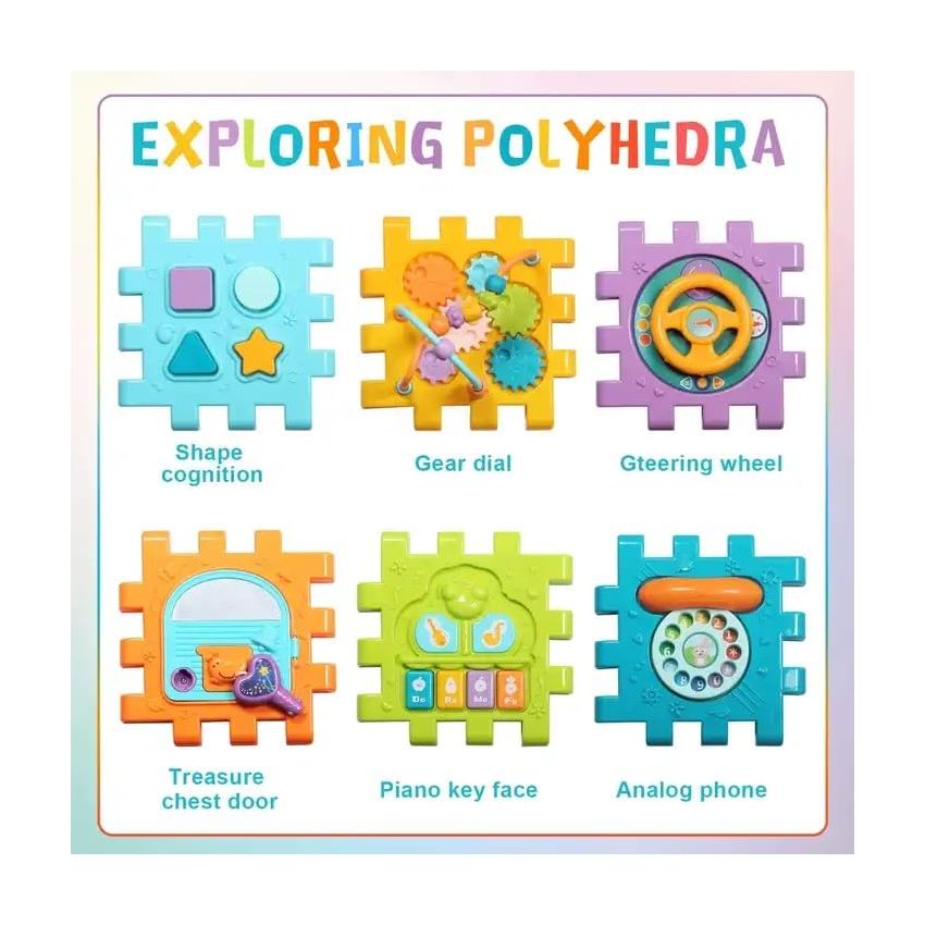 Cable World® 6-in-1 Activity Cube Learning Activity Play Cube Intelligence Learning Educational Activity Cube Game Multi Purpose Educational Toys for Kids